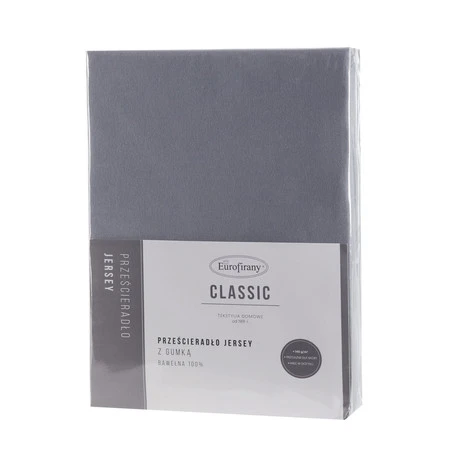 Prześcieradło Jersey3 120 x 200 x 25 cm, Ciemnostalowy