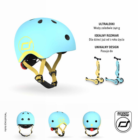 SCOOTANDRIDE Kask XXS-S dla dzieci 1-5 lat Blueberry
