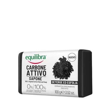 Equilibra Mydło oczyszczające 100% roślinne z aktywny węglem 100 g