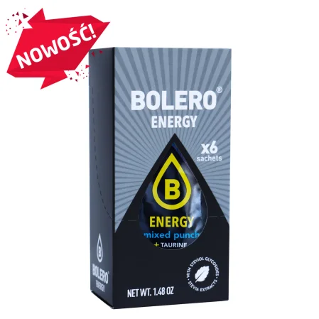 Zestaw Bolero Energy Mixed Punch ze stewią 6 szt. x 7g napój w proszku KRÓTKA DATA 2026-07-05