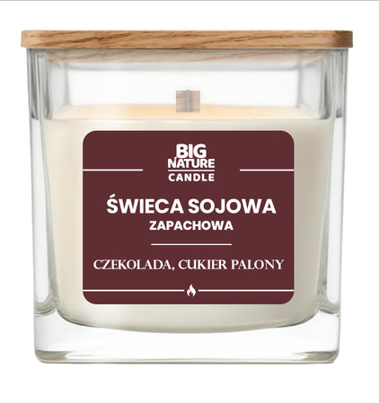 Big Nature Świeca sojowa o zap. Czekolada i Cukier Palony 220g