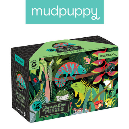 Mudpuppy Puzzle świecące w ciemności Żaby i jaszczurki 100 elementów 5+