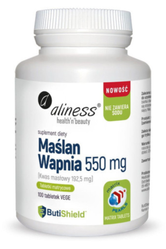Aliness Maślan wapnia  550 mg (bez sodu) x 100 tab. matrycowych