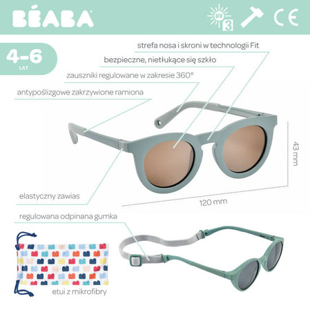 Beaba Okulary przeciwsłoneczne dla dzieci 4-6 lat Sunshine - Baltic blue