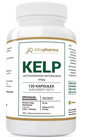 Altopharma Kelp ekstrakt Jod 325 µg + Prebiotyk Vege 120 kaps.