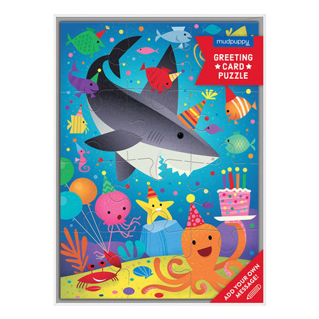 Mudpuppy Puzzle-kartka z życzeniami Rekin 12 elementów 3+