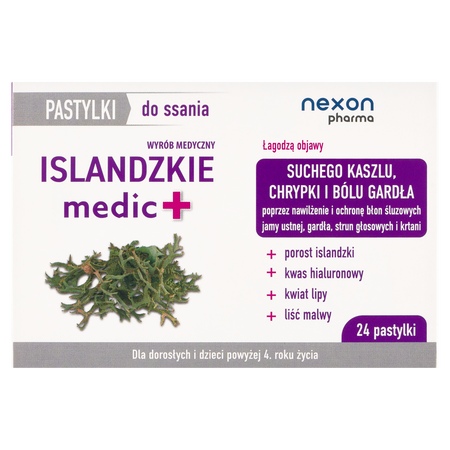 Nexon Islandzkie Medic + Pastylki Do Ssania 24 Pastyl.