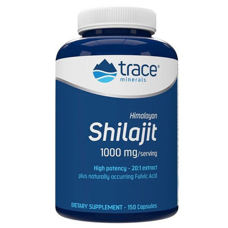 Trace Minerals Shilajit 1000 mg Grzyby naturalne wsparcie energii i witalności 150 kaps.