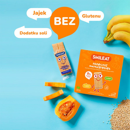 Smileat, BIO Chrupkie pieczywo z bananem i dynią, bez cukru 8m+, 60g
