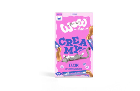 Zestaw 10x WOW CAT Creamy Snack Lachs - kremowa przekąska z łososiem (5x15g)