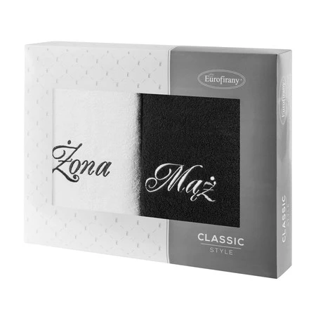 Komplet Ręczników Mąż Żona Biały