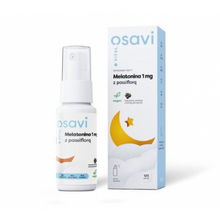Melatonina 1 mg z passiflorą - o smaku czarnej porzeczki (25 ml)