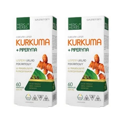 Zestaw 2x MEDICA HERBS Kurkuma + Piperyna 60 kaps.