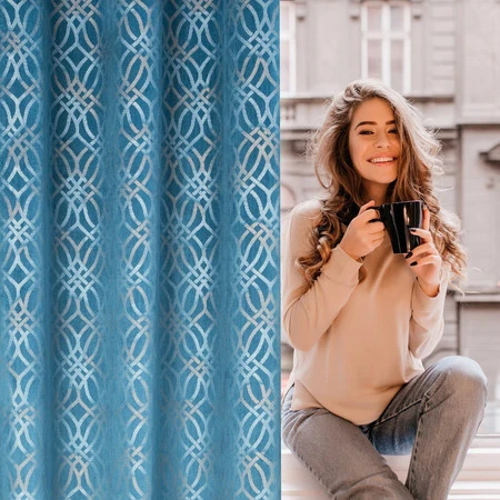 ZASŁONA GOTOWA ARETA 140 X 250 CM NIEBIESKI