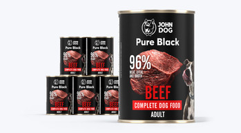 John Dog Pure Black Wołowina - karma mokra dla psa - 6 x 400g