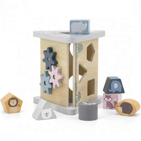 Viga PolarB Drewniany edukacyjny sorter z klockami piramida