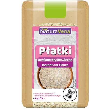 NATURAVENA PŁATKI OWSIANE BŁYSKAWICZNE BEZGLUTENOWE 300 g