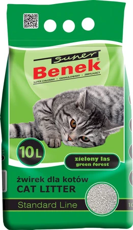Super BENEK Standard Zielony Las Żwirek bentonitowy 10l
