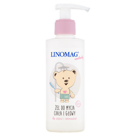 Linomag Emolienty żel do mycia ciała i głowy dla dzieci i niemowląt 200 ml