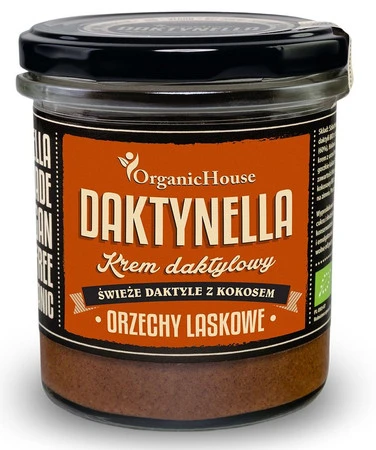 ORGANIC HOUSE KREM KOKOSOWO -DAKTYLOWY ORZECHY BEZ GLUTENU 280g
