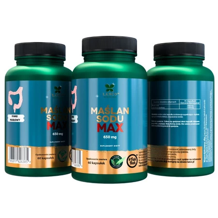 Lanco Nutritions MAŚLAN SODU MAX 1300mg w porcji - Kwas Masłowy na zdrowe jelita - 60 kaps.