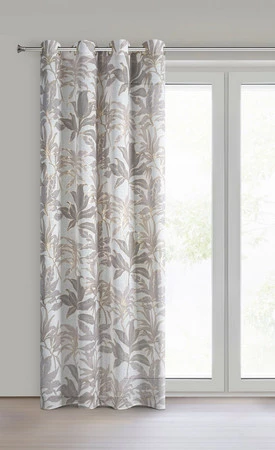 Zasłona gotowa 135X250 biała z szampańskim nadrukiem