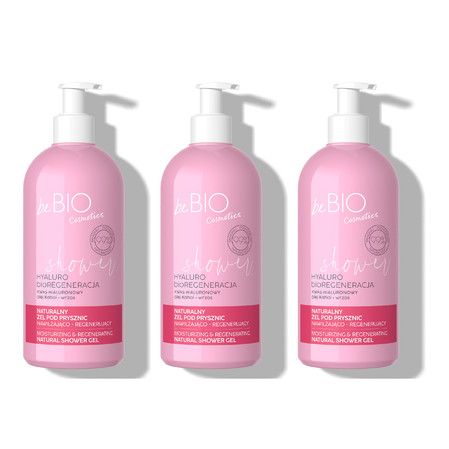 Zestaw: 3x beBIO żel pod prysznic Hyaluro bio Regenereacja 350ml