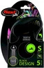 FLEXI BLACK Design Smycz taśmowa S / 5m różowa