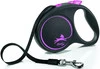 FLEXI BLACK Design Smycz taśmowa L / 5m różowa