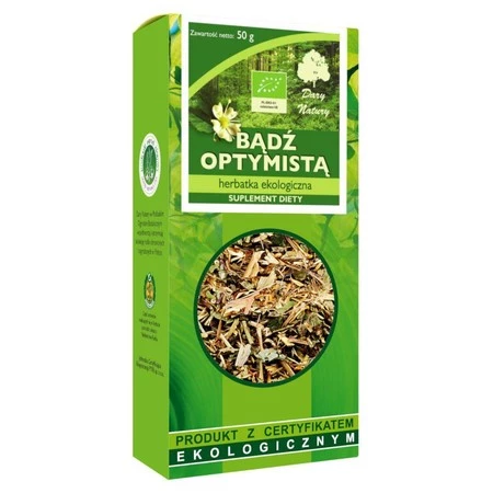 HERBATKA BĄDŹ OPTYMISTĄ BIO 50 g - DARY NATURY