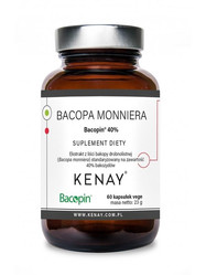 KENAY Bacopa Monniera Bacopin 40% na wsparcie pamięci, koncentracji i funkcji poznawczych 60 kaps.