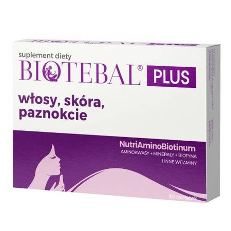 Biotebal Plus włosy, skóra, paznokcie na wsparcie kondycji włosów 30 tabl.