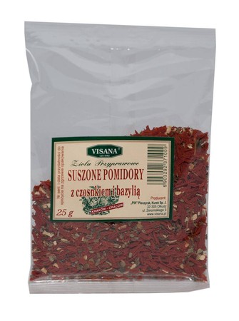 Visana Suszone pomidory z czosnkiem i bazylią 25 g