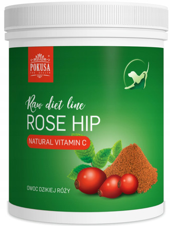 Pokusa Rose Hip Owoc dzikiej róży - wsparcie odporności - suplement dla psa i kota -  200g