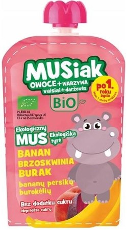 Musiak Mus owocowo- warzywny banan brzoskwinia burak  BIO 100 g