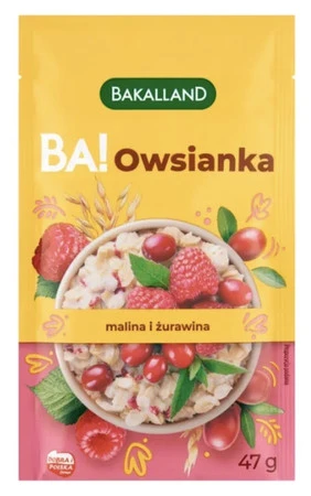 Bakalland Ba! Owsianka z maliną i żurawiną 47g