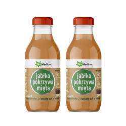 Zestaw: 2x EkaMedica Sok jabłko, pokrzywa, mięta 300ml