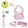 Lassig Śliniak silikonowy z kieszonką Happy Rascals Heart lavender