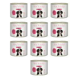 Zestaw 10x DOG'S LOVE Junior Rind - wołowina z marchewką i szałwią dla szczeniąt (200g)