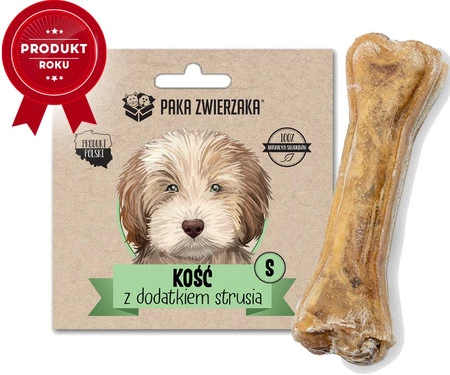 PAKA ZWIERZAKA Kość z dodatkiem Strusia S 10cm