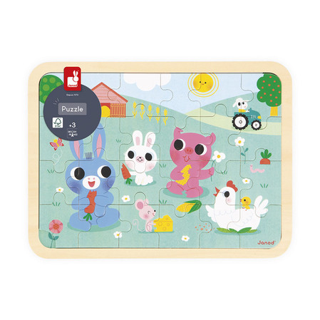 Janod Puzzle drewniane 24 el. Farma 3+