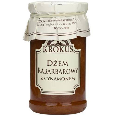 Krokus DŻEM RABARBAROWY Z CYNAMONEM O OBNIŻONEJ ZAWARTOŚCI CUKRU BEZGLUTENOWY 235 g
