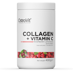 OSTROVIT Kolagen + Witamina C - smak lemoniady malinowej z miętą (400 g)