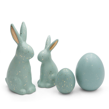 Ozdoba Wielkanocna, Figurka ceramiczna, kolor jasnozielony, rozmiar 13 x 9 x 25 cm