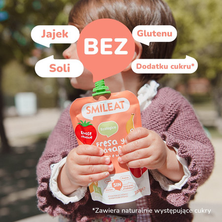 Smileat, BIO Mus z truskawkami i bananem 6m+, 100g