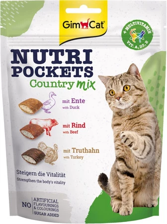 GIMCAT Nutri Pockets Country Mix Krokiecki dla kota 150g