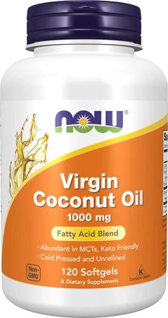 NOW FOODS Virgin Coconut Oil - Olej kokosowy 1000 mg (120 kaps.)
