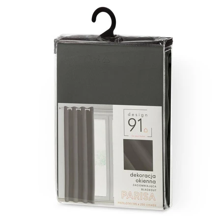 ZASŁONA GOTOWA D91 PARISA 135 X 250 CM GRAFITOWY