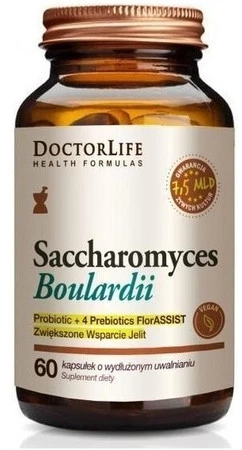 DoctorLife Saccharomyces Boulardii suplement diety wspierający jelita 60 kaps.