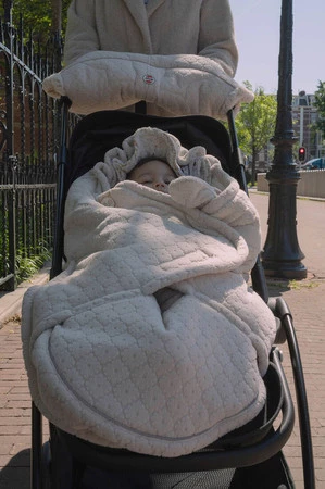 Lodger Polarowy zimowy śpiworek do wózka jasnobeżowy Fleece Birch